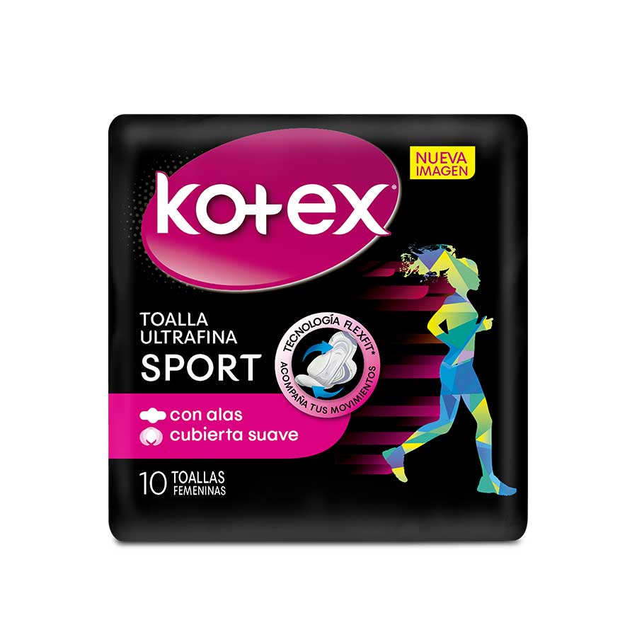 Imagen de  Toalla Sanitaria KOTEX Sport Ultra Fina Flex Fit 10 unidades