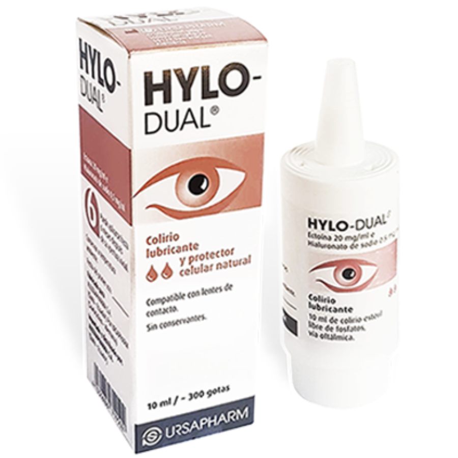 Imagen de  Lubricante Oftálmico HYLO DUAL 20 mg x 0,5 mg en Gotas 10 ml