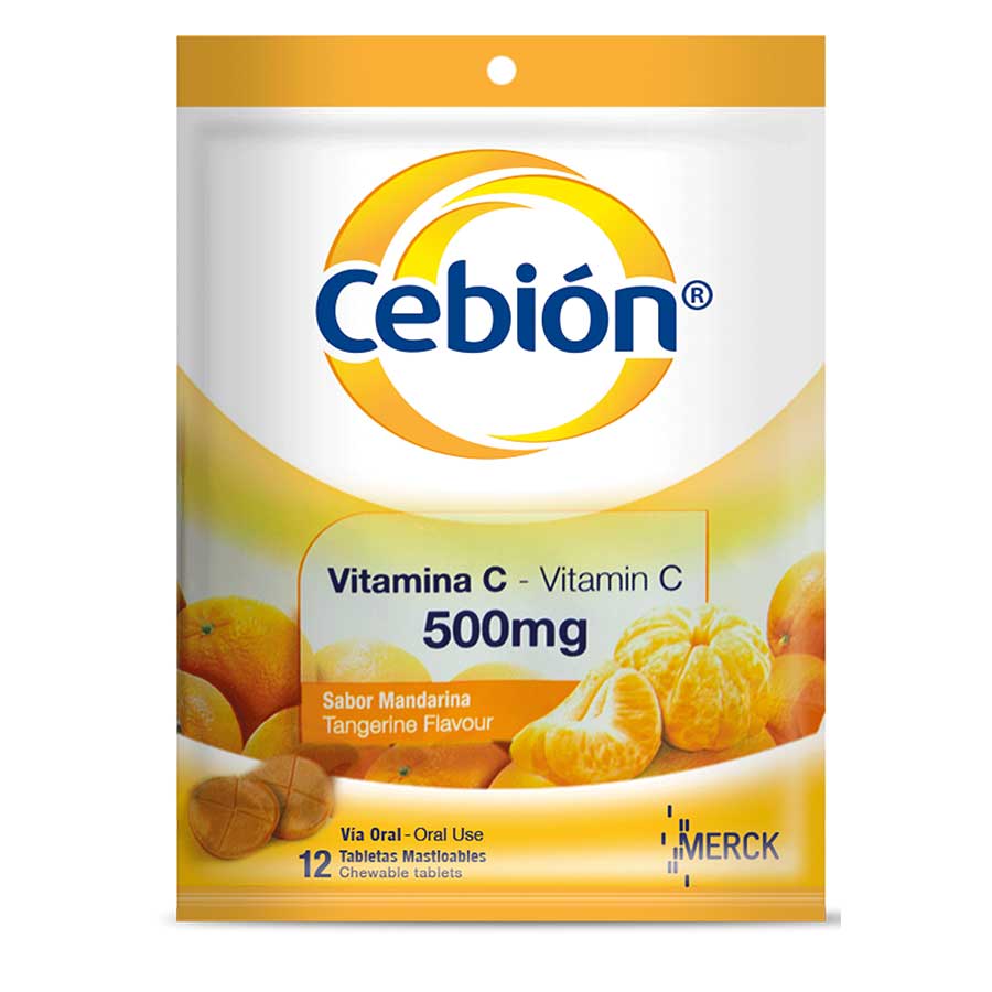 Imagen de  CEBION Mandarina 500 mg Tableta Masticable x 12