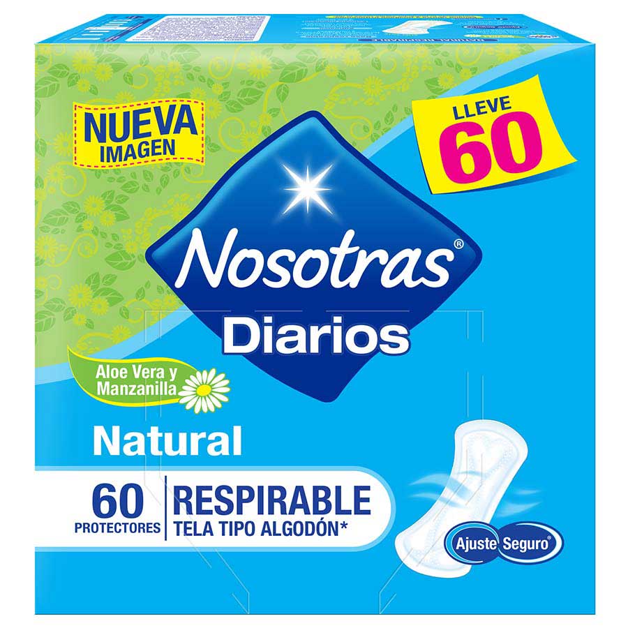 Imagen de  Protectores Diarios NOSOTRAS Natural Respirables x 60 unds