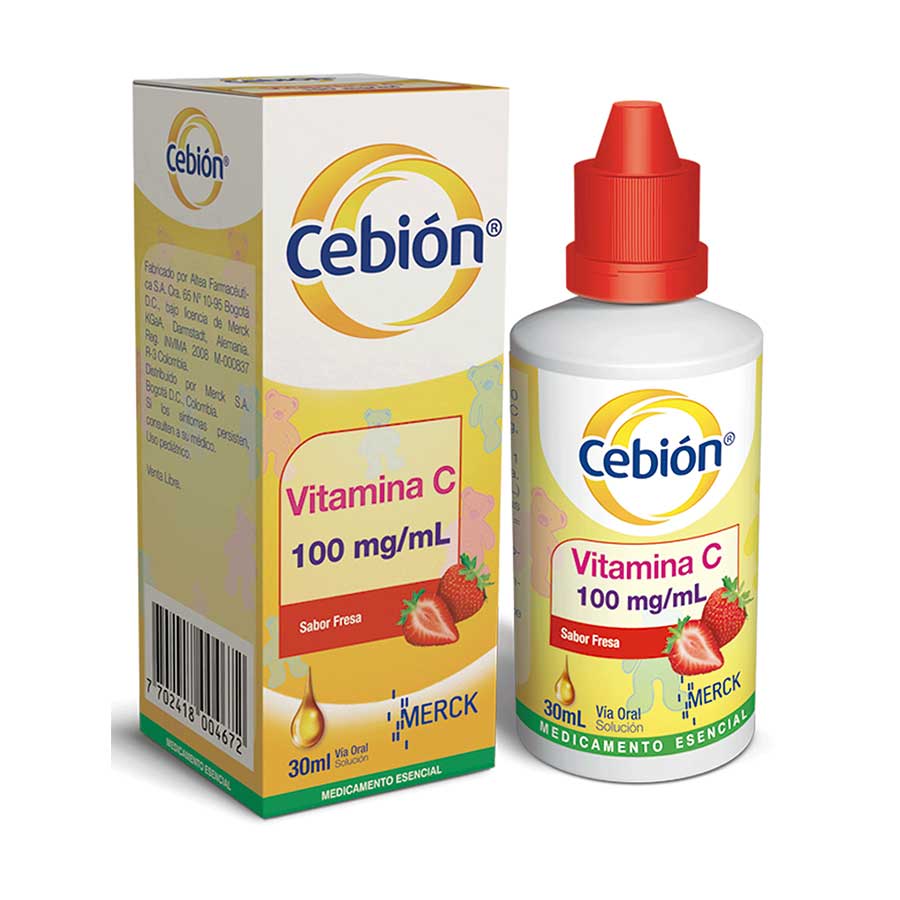 Imagen de  Vitamina C CEBION Fresa 100 mg en Gotas 30 ml