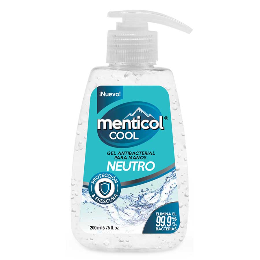 Imagen de  Desinfectante de Manos MENTICOL COOL Antibacterial Neutro Gel 200 ml