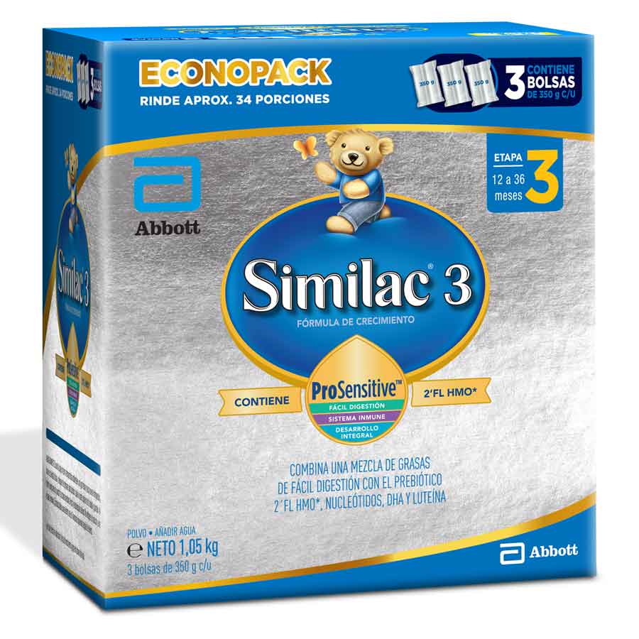 Imagen de  Fórmula Infantil SIMILAC Pro Sensitive 3 E Pack en Polvo 1.05 kg