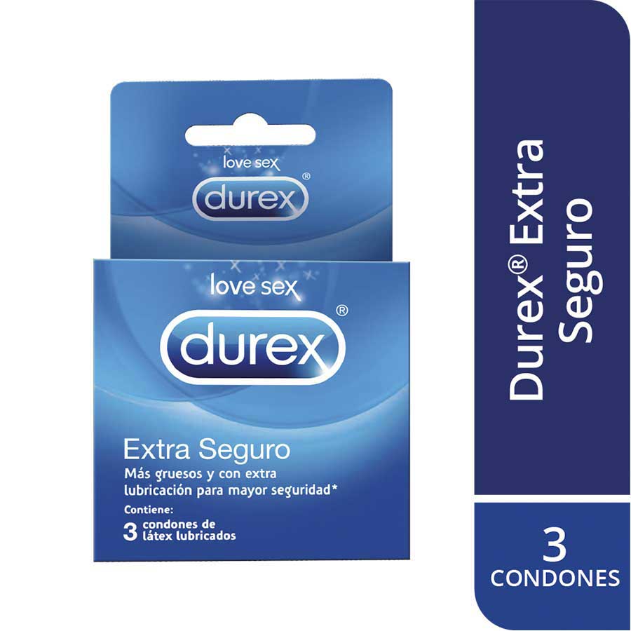 Imagen de  DUREX Condones Extra seguro Caja de 3 preservativos