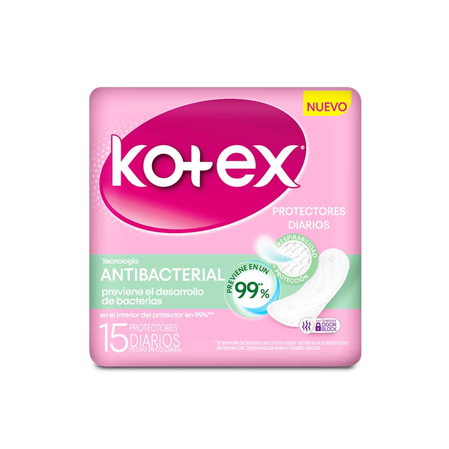Imagen de  Protectores Diarios KOTEX Antibacterial 15 unidades