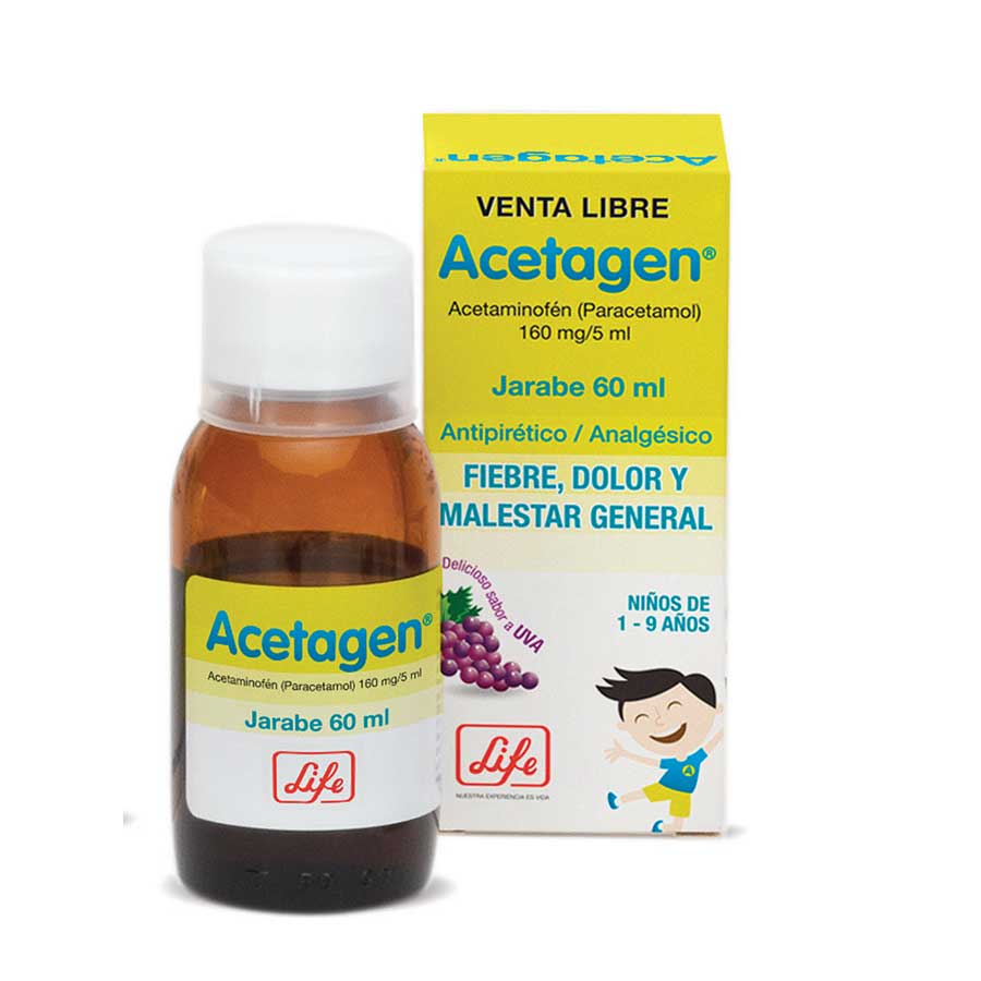 Imagen de  Analgésico para Niños ACETAGEN 160 mg x 5 ml Jarabe 60 ml