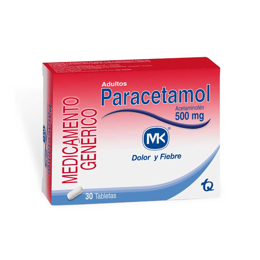 Imagen de  Analgésico PARACETAMOL 500 mg Tableta x 30