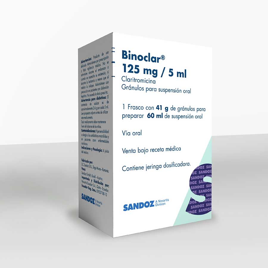 Imagen de  BINOCLAR 125 mg/ 5 ml NOVARTIS Suspensión