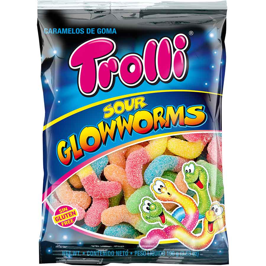 Imagen de  TROLLI Sour Glowworms Gomitas 100 g