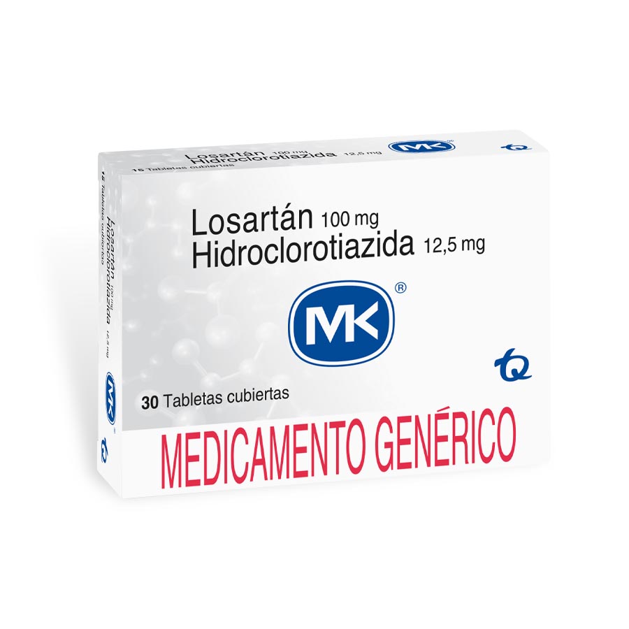 Imagen para  LOSARTAN 100 mg x 12,5 mg TECNOQUIMICAS x 15 Tableta                                                                            de Pharmacys