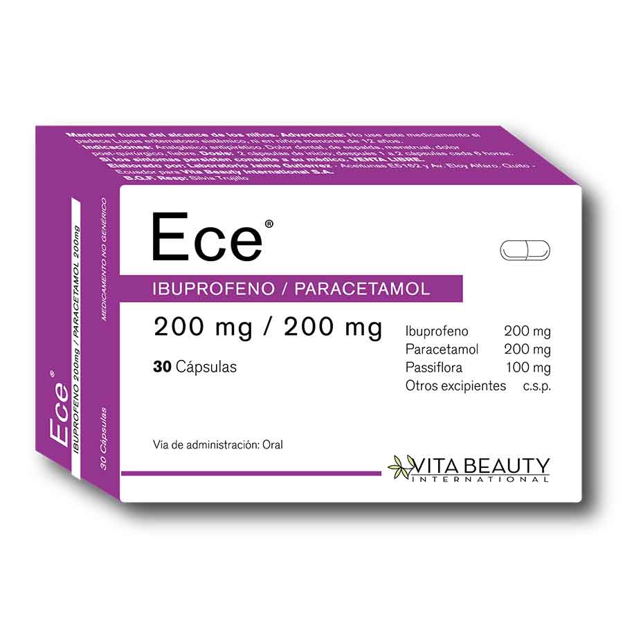 Imagen de  Antiinflamatorio No Esteroideo ECE 200 mg x 200 mg Cápsulas x 30