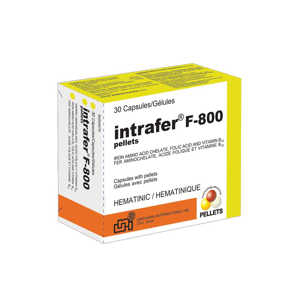 Imagen para  INTRAFER 150 mg x 800 mcg x 8 mcg x 30 Cápsulas                                                                                de Pharmacys