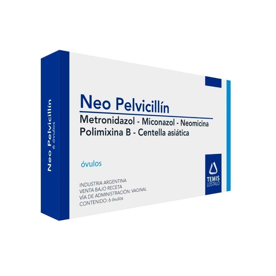 Imagen para  NEO PELVICILLIN 300 mg x100 mg x48.80 mg x4.40 mg x15 mg x 6 Óvulos                                                            de Pharmacys