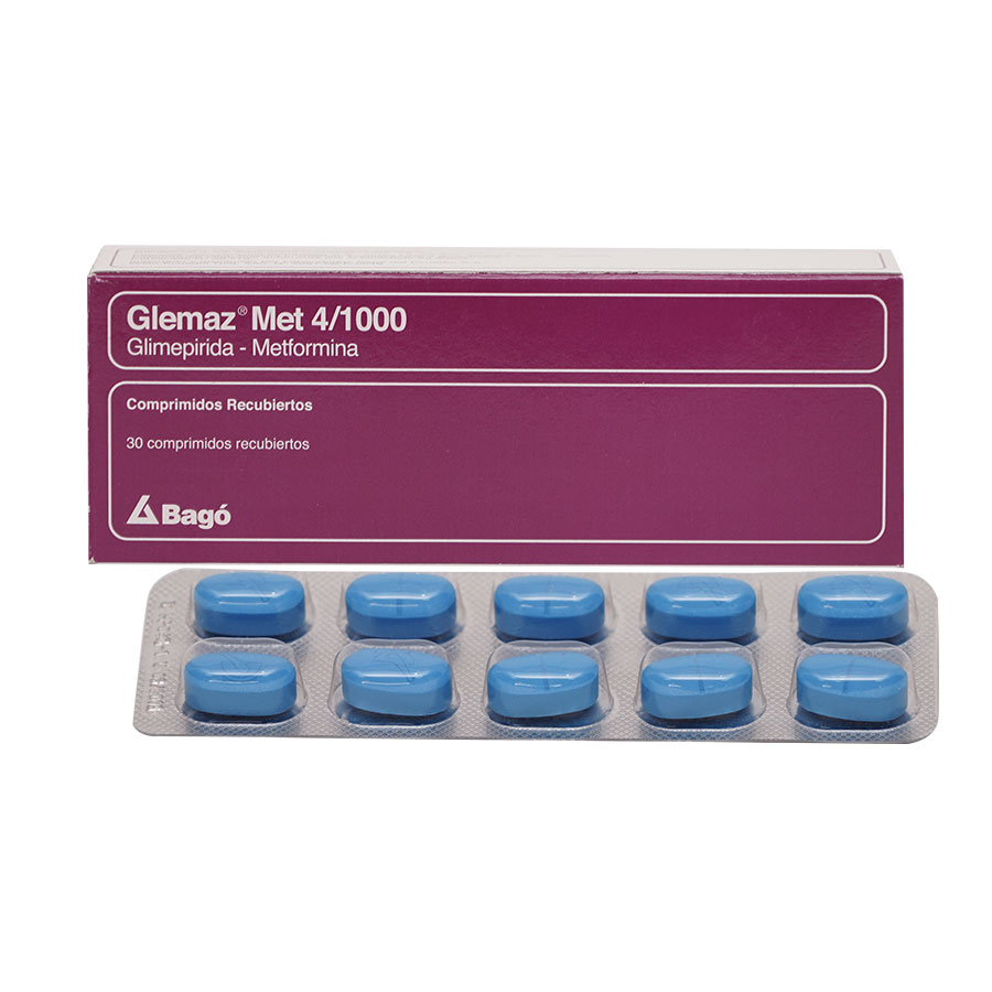 Imagen para  GLEMAZ 4/1000mg x 30 Comprimidos Recubiertos                                                                                    de Pharmacys