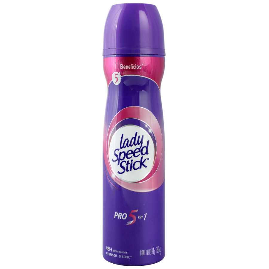 Imagen de  Desodorante Femenino LADY SPEED STICK Pro 5 en 1 Aerosol 150 ml
